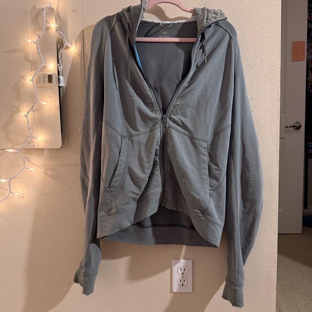 Arc'teryx Full Zip Hoodie Gray Technical Jacket Small